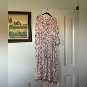 Daughters of India Red Floral Long Sleeve Dress